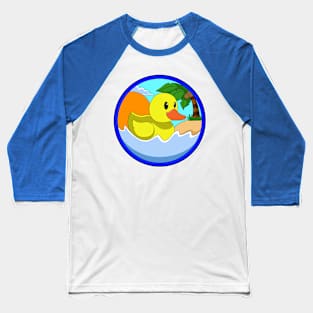 Duck on Beach with Palm trees Baseball T-Shirt